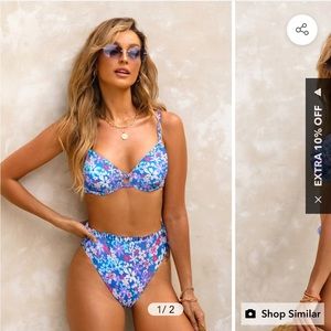 NWT high waist cheeky bikini set